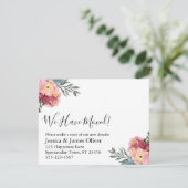 私たち絵を描が移し変えたピンクのフローラ エンクロージャーカード (スタンド正面)