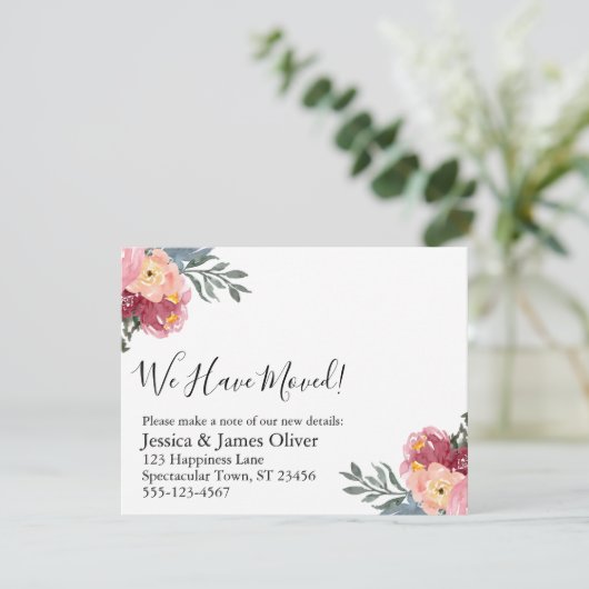 私たち絵を描が移し変えたピンクのフローラ エンクロージャーカード (スタンド正面)