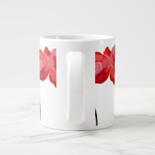 私たち絵を描の英語の田舎から手のケシ ジャンボコーヒーマグカップ (裏面)