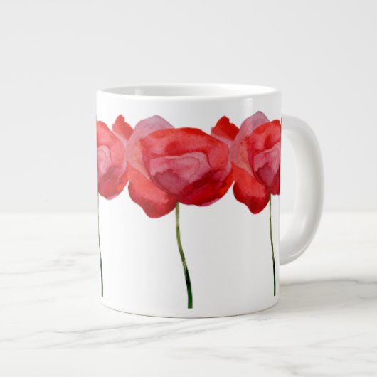 私たち絵を描の英語の田舎から手のケシ ジャンボコーヒーマグカップ (正面右)