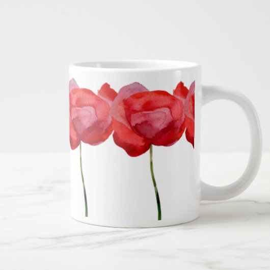 私たち絵を描の英語の田舎から手のケシ ジャンボコーヒーマグカップ (右)