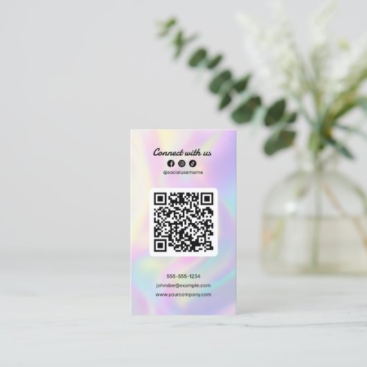 私たち美容師と接続するクリーンなホログラフィック 名刺 (スタンド正面)