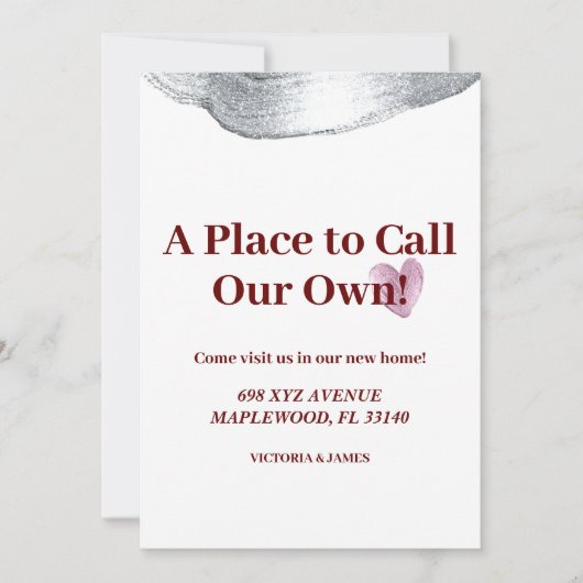 私たち自身の引っ越し祝いパーティーパーティーグリッター 招待状 (正面)