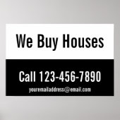 私たち買は黒と白のプロモーションテンプレート ポスター (正面)