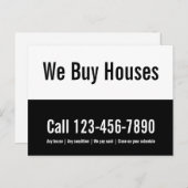 私たち買は黒と白のプロモーションテンプレート ポストカード (正面/裏面)