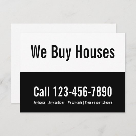 私たち買は黒と白のプロモーションテンプレート ポストカード (正面/裏面)