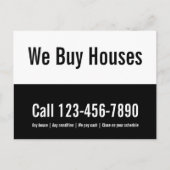 私たち買は黒と白のプロモーションテンプレート ポストカード (正面)