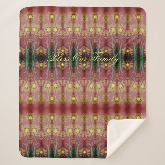 私たち賛美の家族の花の毛布 シェルパブランケット (正面)