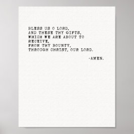 私たち賛美、ああ主よ、恵み前の食事の祈りの言葉ポステ ポスター