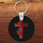 私たち赤い忘れポピーの花Usaメモリアル キーホルダー (正面)