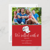 私たち転がはクリスマスの写真をおもしろい持つ シーズンポストカード (正面/裏面)