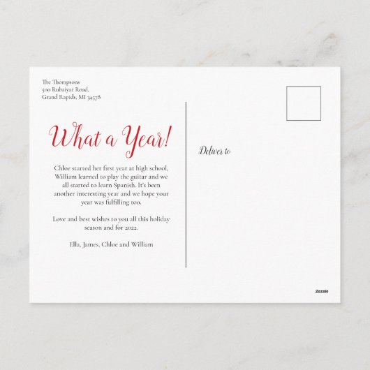 私たち転がはクリスマスの写真をおもしろい持つ シーズンポストカード (裏面)