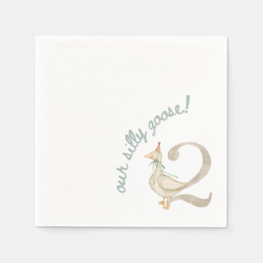私たち間抜けのガチョウ2nd誕生日ナプキン スタンダードカクテルナプキン (正面)