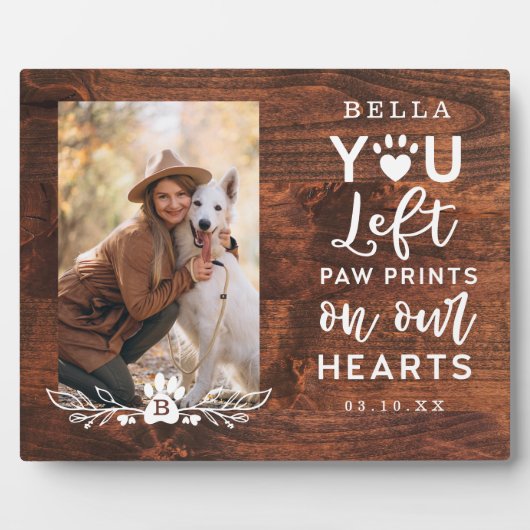 私たち離れのハートでの足跡ペット記念碑 フォトプラーク (正面)
