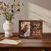 私たち離れのハートでの足跡ペット記念碑 フォトプラーク