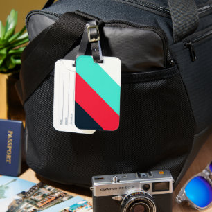 私たち頭が切れるの混色のストライプ旅シンプル行 ラゲッジタグ