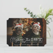 私たち食べのリストいけなおもしろい犬クリスマスカード シーズンカード (スタンド正面)