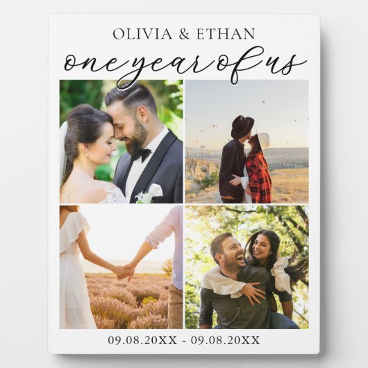 私たち1年の写真コラージュ 結婚記念日 フォトプラーク (正面)