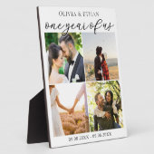 私たち1年の写真コラージュ 結婚記念日 フォトプラーク (側面)