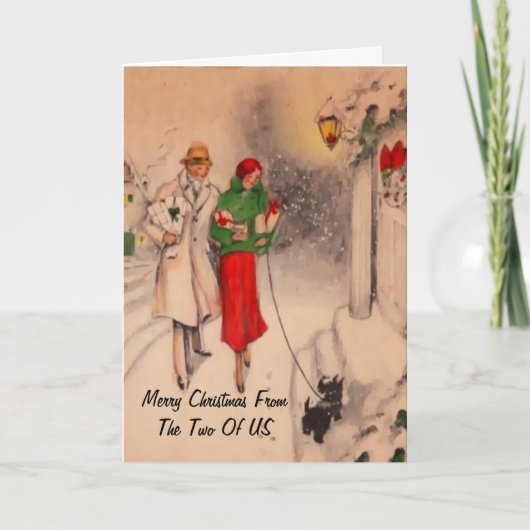私たち2人からのクリスマスグリーティングカード シーズンカード (正面)