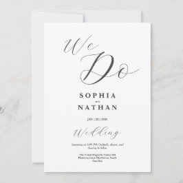 「私たち、します」ミニマルな結婚式の招待状 招待状