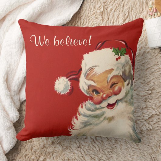 「私たち」信じのヴィンテージすてきサンタクロース クッション (ブランケット)