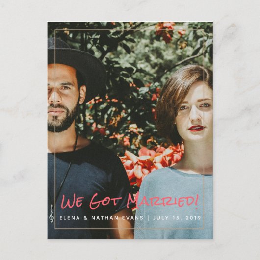 「私たち」得の発結婚表はがき 案内ポストカード (正面)