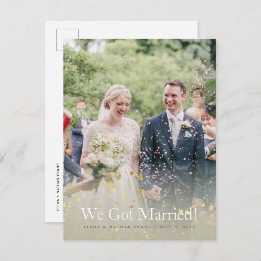 「私たち」得の発結婚表はがき 案内ポストカード (正面/裏面)