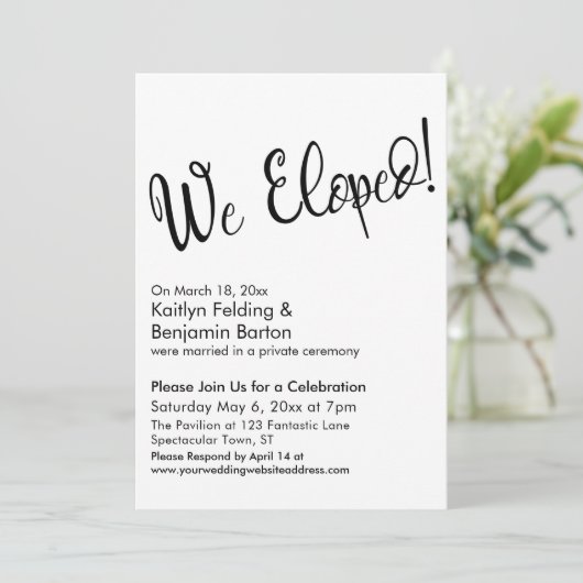 私たち、秘密結婚しました！　カジュアルな結婚後お祝い投稿 招待状 (スタンド正面)