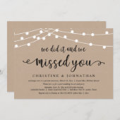 私たち、結婚しました!あなたも来てほしかった、ふたりの結婚式 招待状 (正面/裏面)