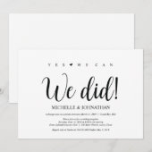 私たち、結婚式挙式のみの後、披露宴招待状 招待状 (正面/裏面)