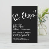 私たち、駆け落ちしました！ 黒モダンなポストウェディングセレブレーション 招待状 (スタンド正面)