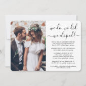 私たち 2人だけで写真を撮って結婚式の披露宴パーティー 招待状 (正面)