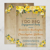 私たち、BBQで結婚式の計画を始めましょう! - ナチュラルな黄色の花のエンゲージメントパーティー 招待状 (正面/裏面)