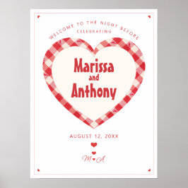 私たち、BBQカジュアル vintage ギンガムのリハーサルディナー ポスター