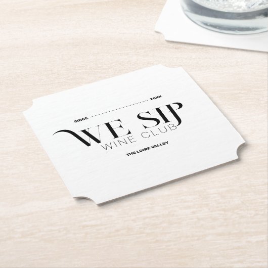 私たちSIPワインクラブカスタムクレスト洗練 ペーパーコースター (アングル)