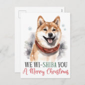 私たちWi-Shibaあなたは犬のメリークリスマスホリデー シーズンポストカード (正面/裏面)