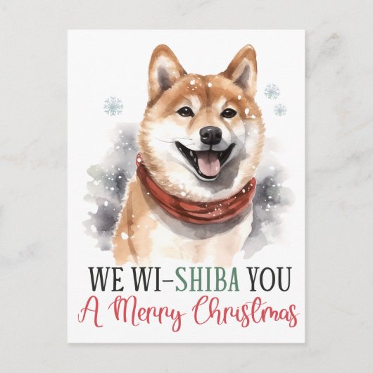 私たちWi-Shibaあなたは犬のメリークリスマスホリデー シーズンポストカード (正面)