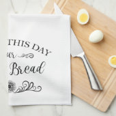 私た与えちの今日の私たちの毎日のパン聖書の引用文 キッチンタオル (四つ折り)