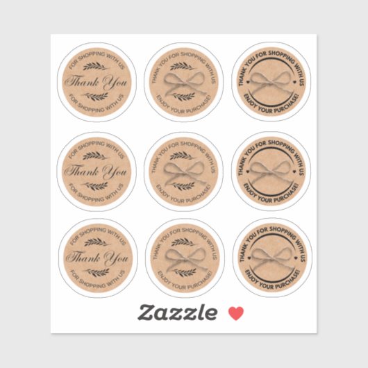 私た感謝していち、クラフト9ビジネスとショッピングのためにあなた シール (シート)