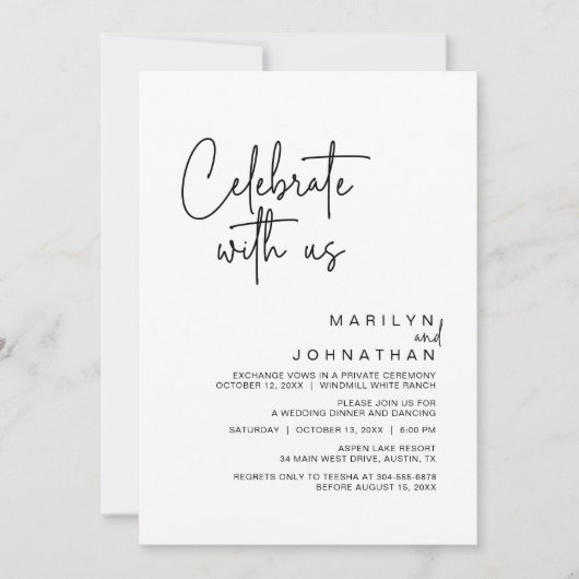 私た祝ち,ウェディング受けモダン付けパーティー 招待状 (正面)