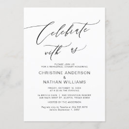 私た祝ち、ブラック、のリハ結婚ーサルディナー 招待状