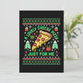 私だけの素敵なチーズピザ クリスマス ださいTシャツ 招待状 (スタンド正面)