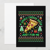 私だけの素敵なチーズピザ クリスマス ださいTシャツ 招待状 (正面/裏面)
