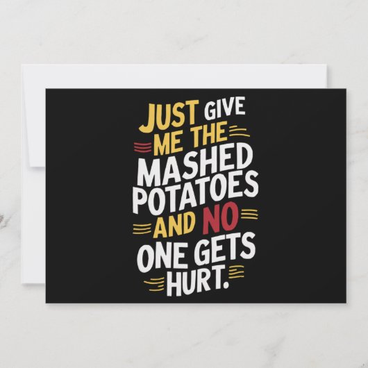 私だけ与えのマッシュポテト感謝祭 招待状 (正面)