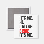 私だよ こんにちは 私が花嫁だよ 私 レトロ メンズ レディース キッズ マグネット (正面/裏面)