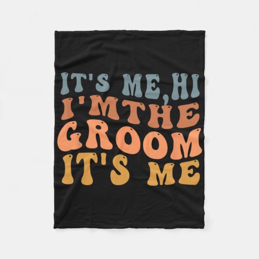 私だよ こんにちは 私は花婿だ 私だよ レトロ メンズ ウェディング グ フリースブランケット (正面)