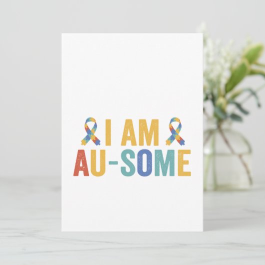 私って最高!自閉症ユーモア 自閉症の認識を高める面白いギフト 招待状 (スタンド正面)