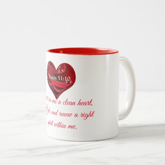 私できれいなハートを作成して下さい ツートーンマグカップ (正面右)