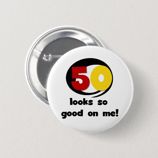 私でよい50の一見そうTシャツおよびギフト 缶バッジ (正面&裏面)